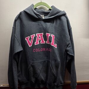 Gildan Dark Gray Hoodie with Pink Accents